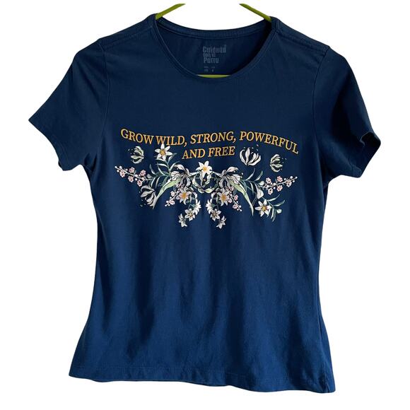 3/$15 Women’s Cuidado Con el Perro Blue T Shirt - Picture 2 of 4